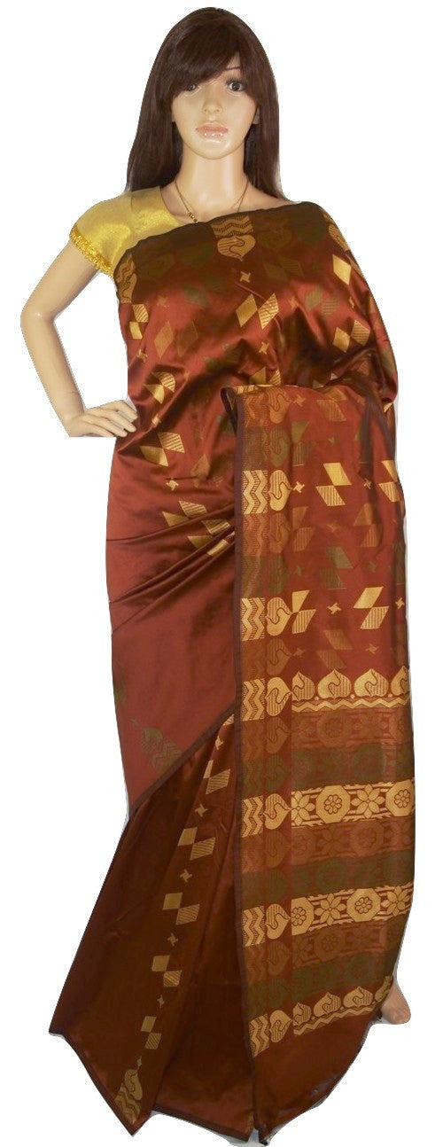 Brown Colour  Kanchipuram Silk Saree