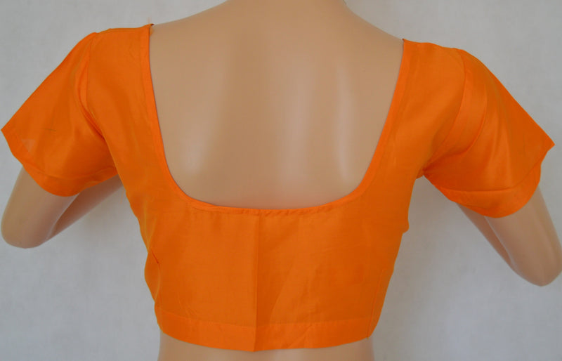 Orange Colour Kanchipuram Blouse Size 36
