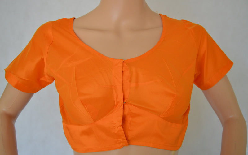 Orange Colour Kanchipuram Blouse Size 36