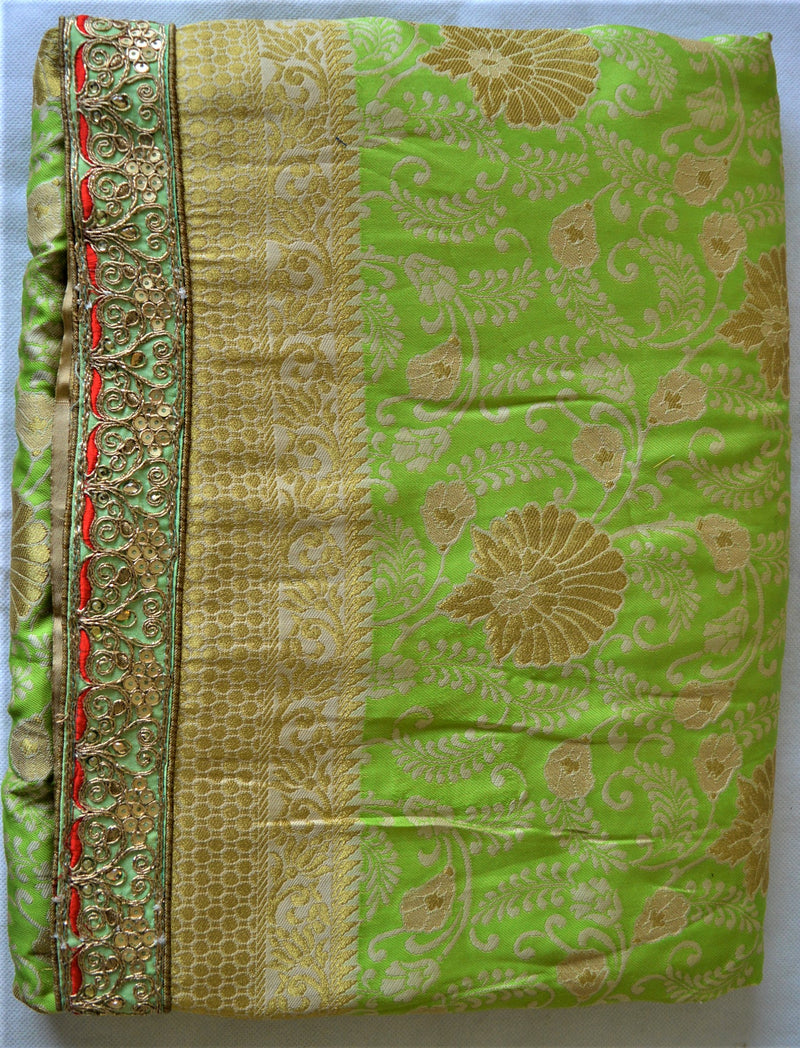 Green Kanchipuram Silk Saree With Hand Work Border