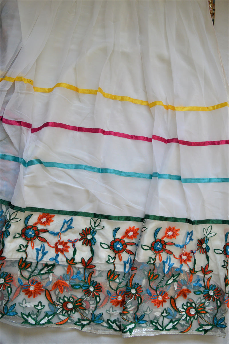 Semi Stitched Silk Lehenga Choli