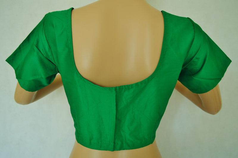 Green Colour Kanchipuram Blouse Size 40