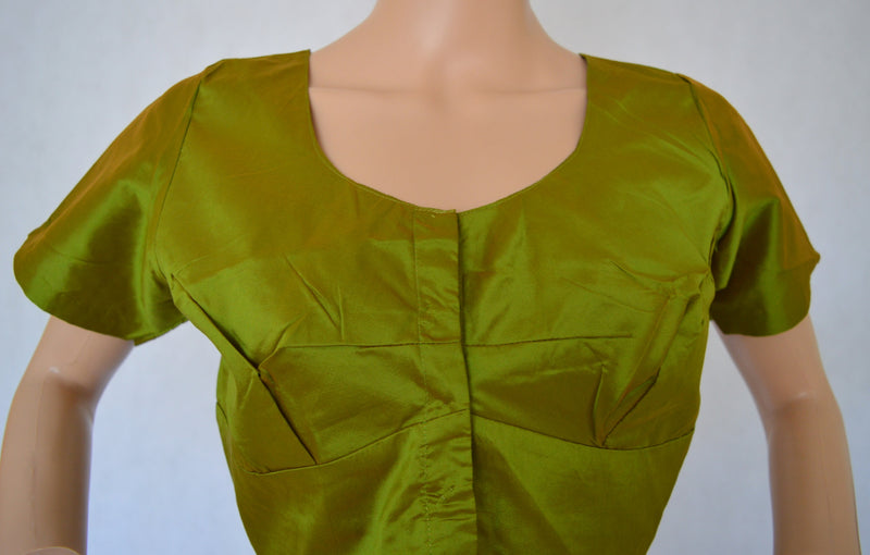 Light Green Colour Kanchipuram Blouse Size 40