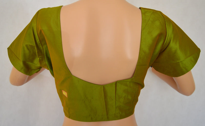 Light Green Colour Kanchipuram Blouse Size 40