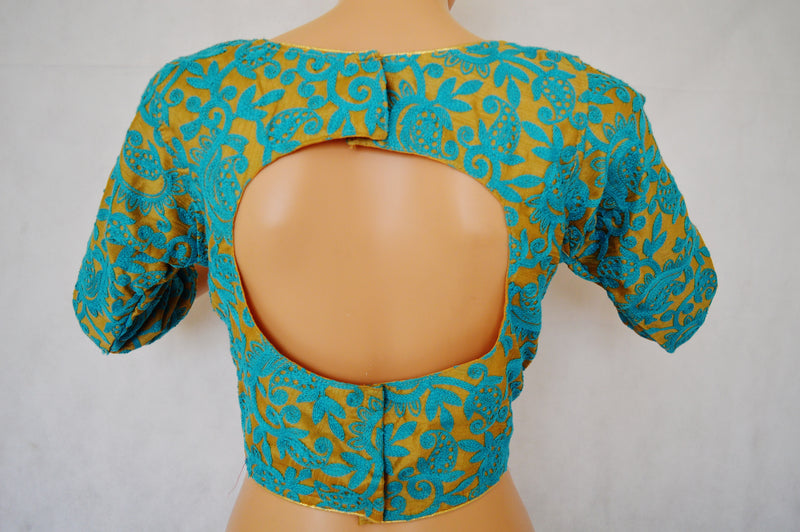 Gold Colour Readymade Blouse Size 38