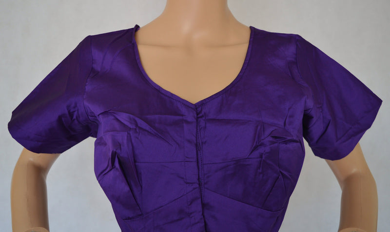 Dark Purple Colour Kanchipuram Blouse Size 42