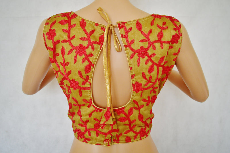 Gold Colour Readymade Blouse Size 40