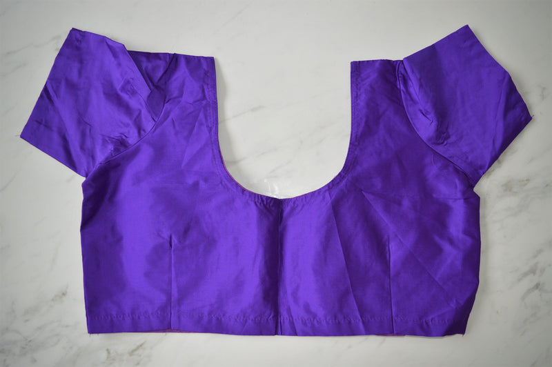 Purple Colour Kanchipuram Blouse Size 40