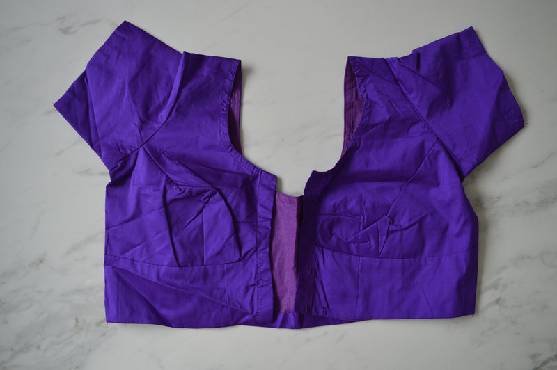 Purple Colour Kanchipuram Blouse Size 42