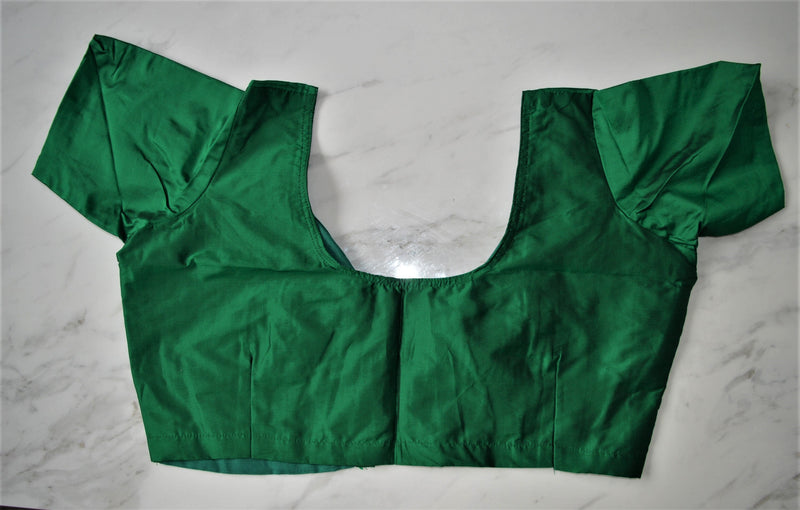 Green Colour Kanchipuram Blouse Size 40