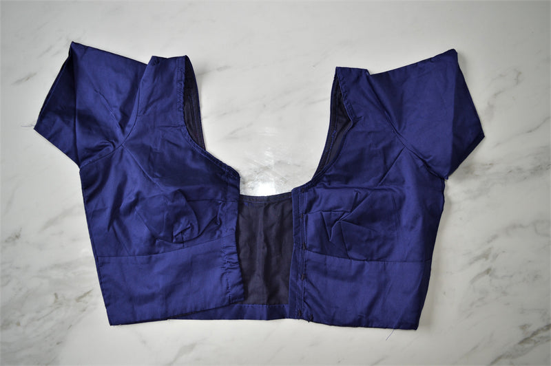 Blue Colour Kanchipuram Blouse Size 38