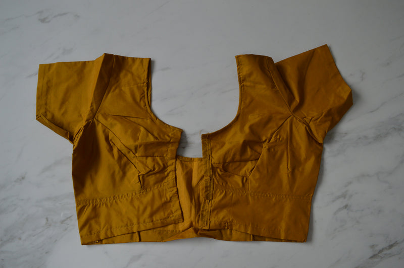 Mustard Colour Kanchipuram Blouse Size 36