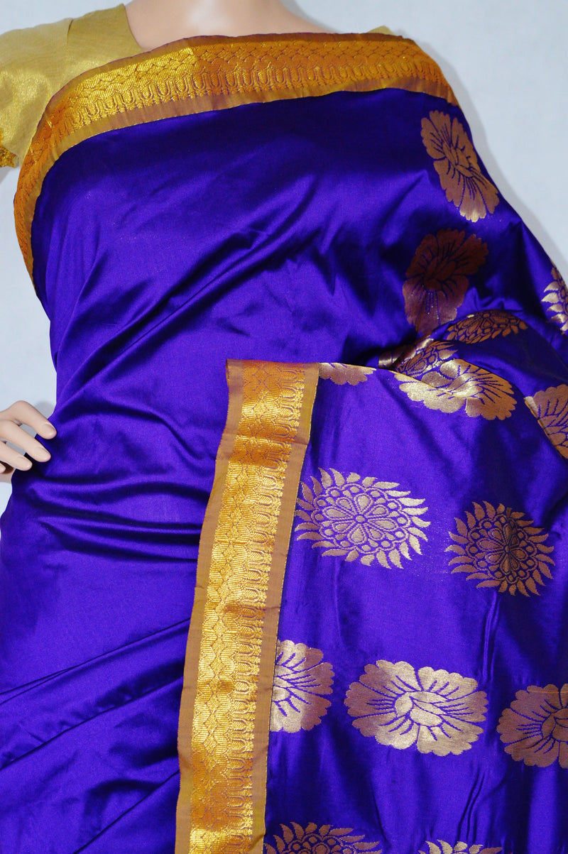 Purple Colour Zari Work Anjali Silk Saree