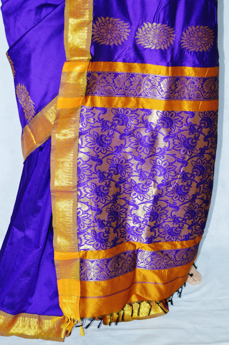 Purple Colour Zari Work Anjali Silk Saree