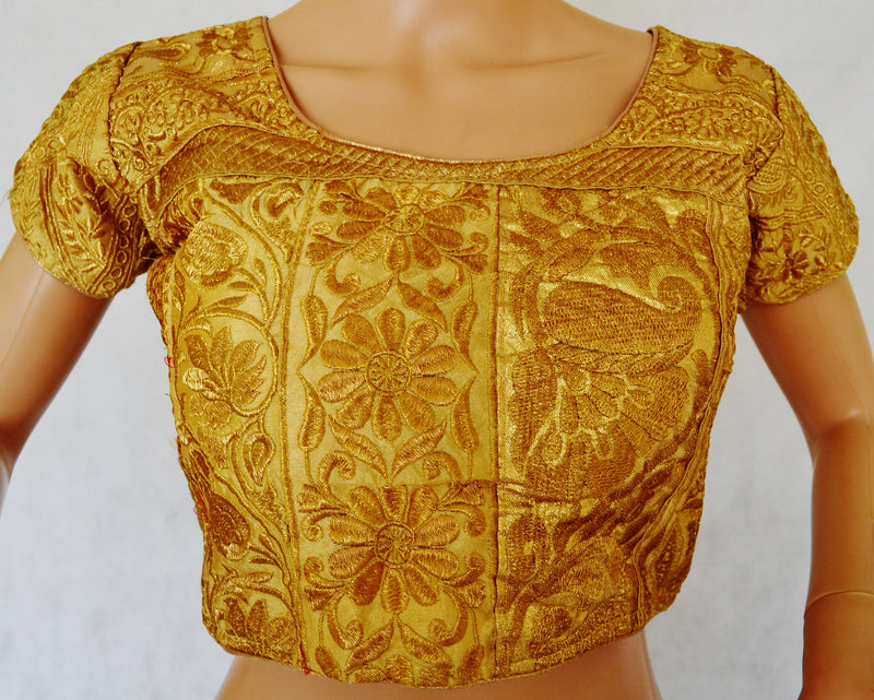 Gold Brocade Blouse Size 34