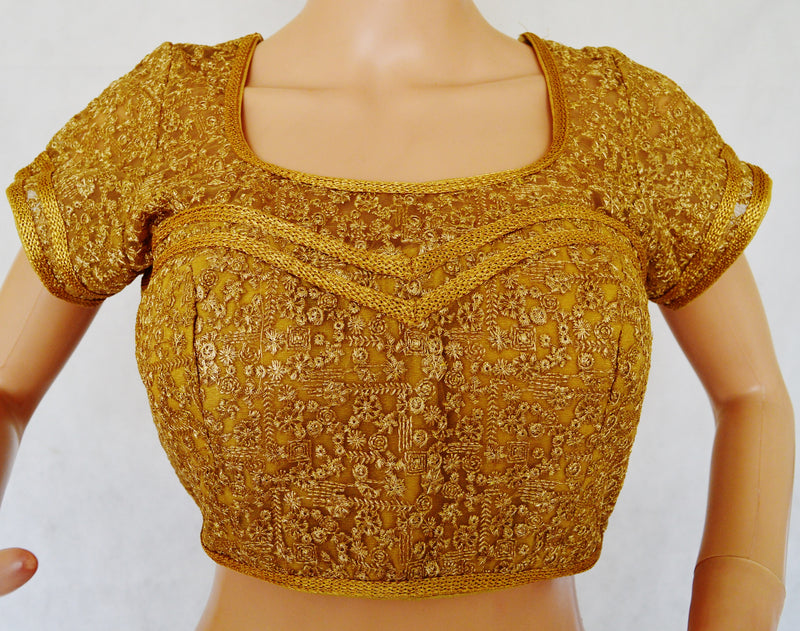 Gold Brocade Blouse Size 36