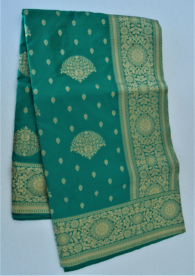 Green Colour Zari work Silk Saree