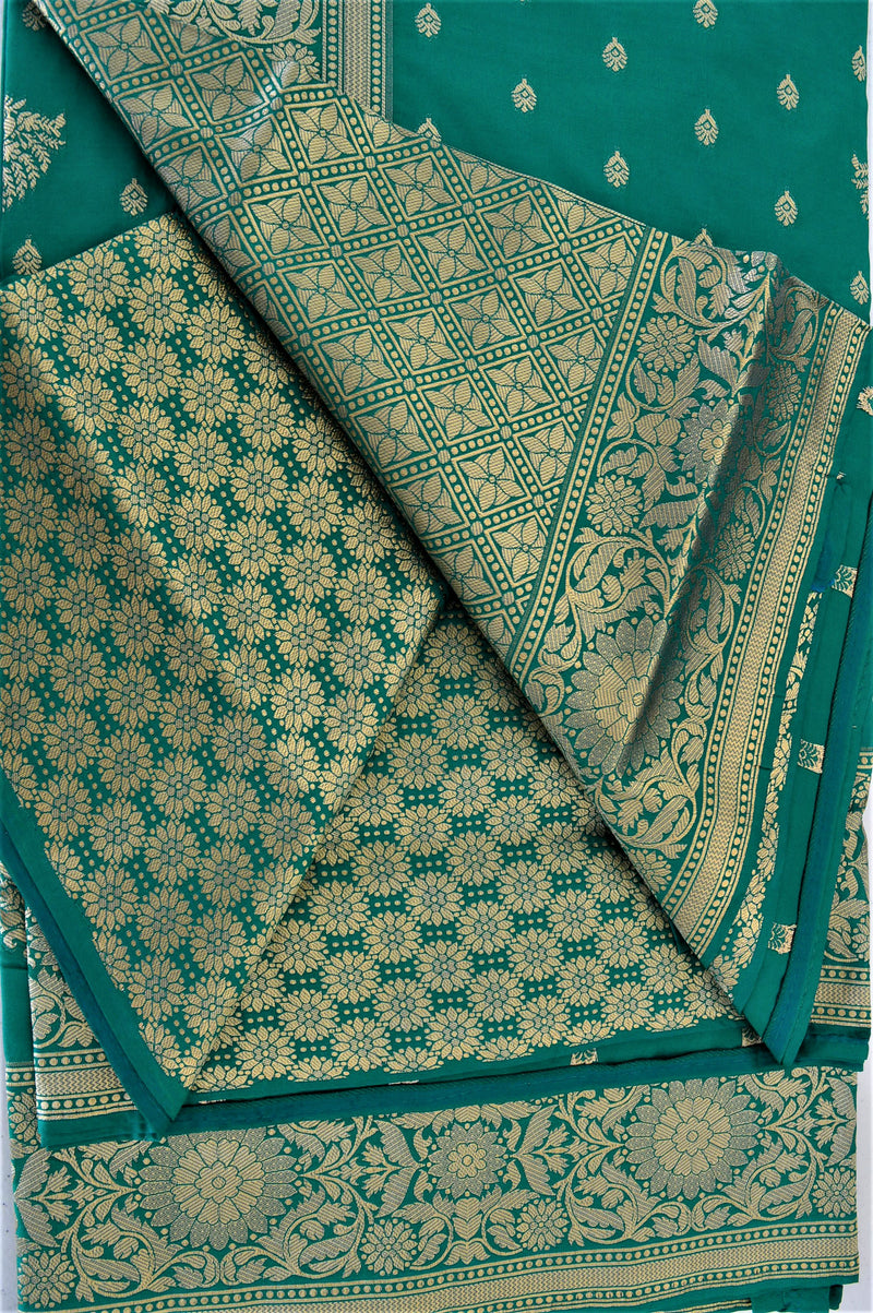 Green Colour Zari work Silk Saree