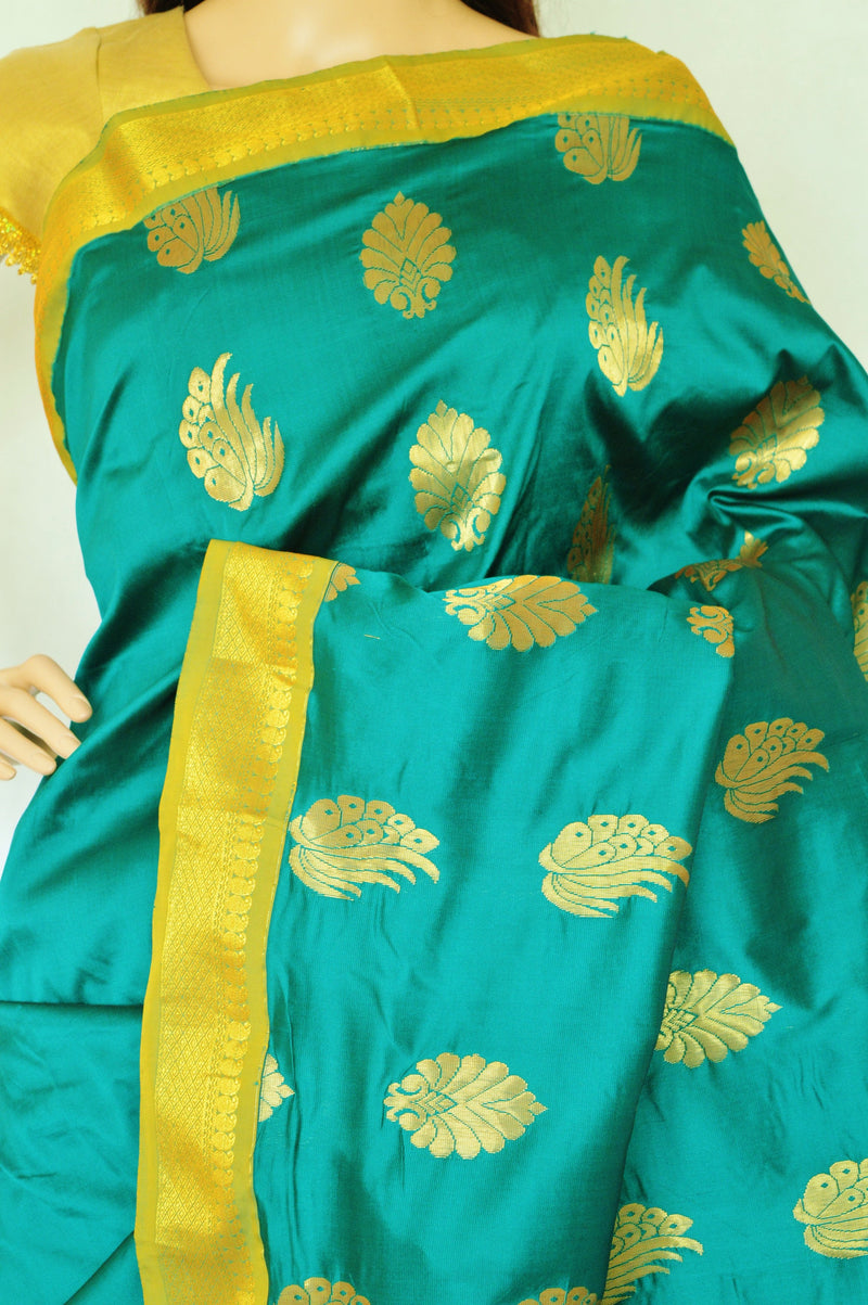 Nice Green & Gold Colour Silk Saree