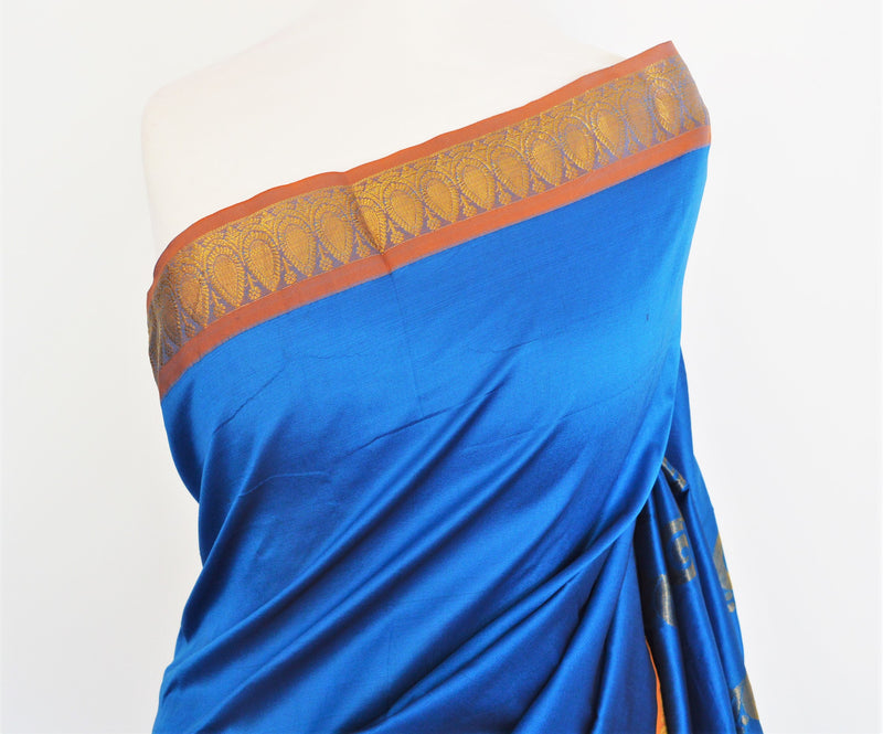 Beautiful Sea Blue Colour Silk Saree