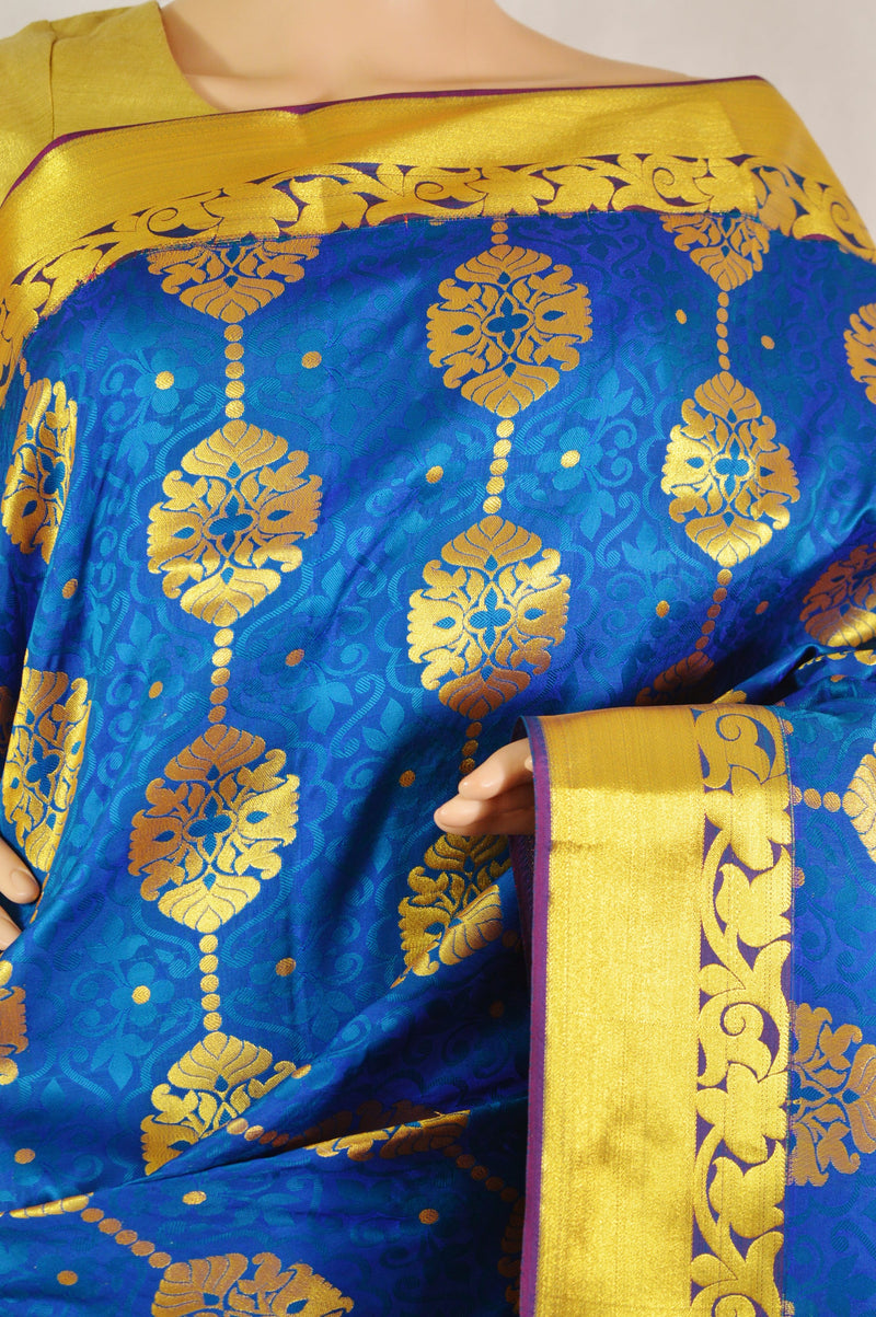 Admiral Blue & Gold Colour Kanchipuram Silk Saree