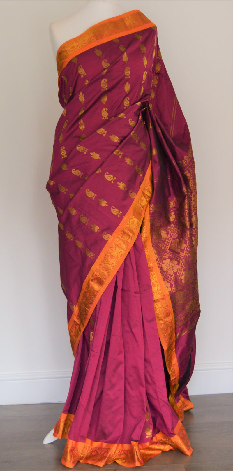 Beautiful Burgundy Colour Silk Saree