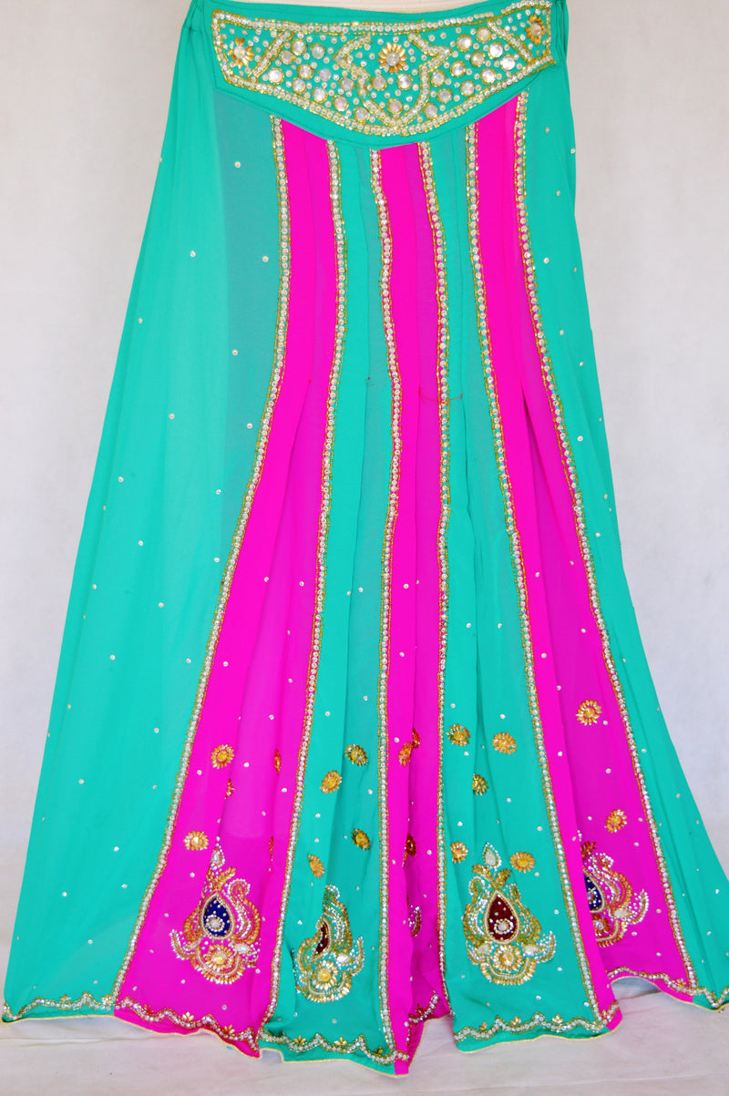 Mint Green Colour Trendy Butterfly Pallu Lehenga Saree