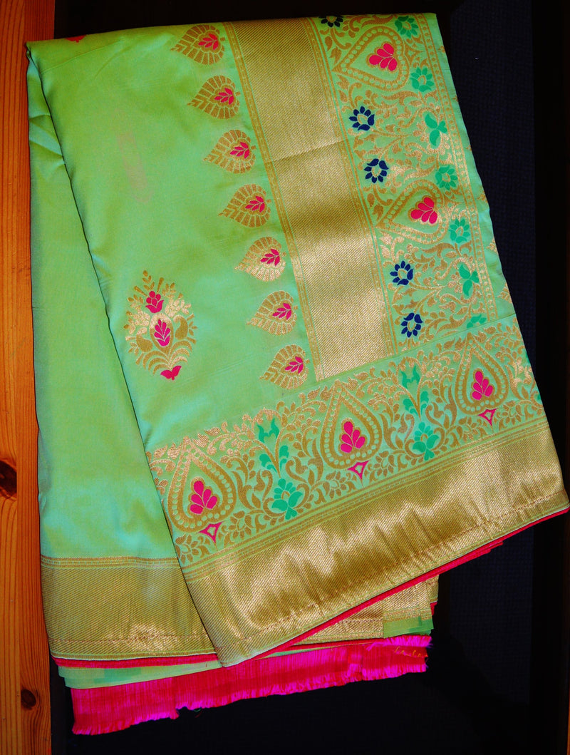 Pure Silk Saree With Double Blouse