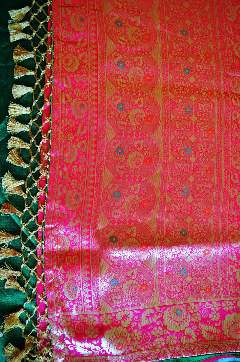 Pure Silk Saree With Double Blouse