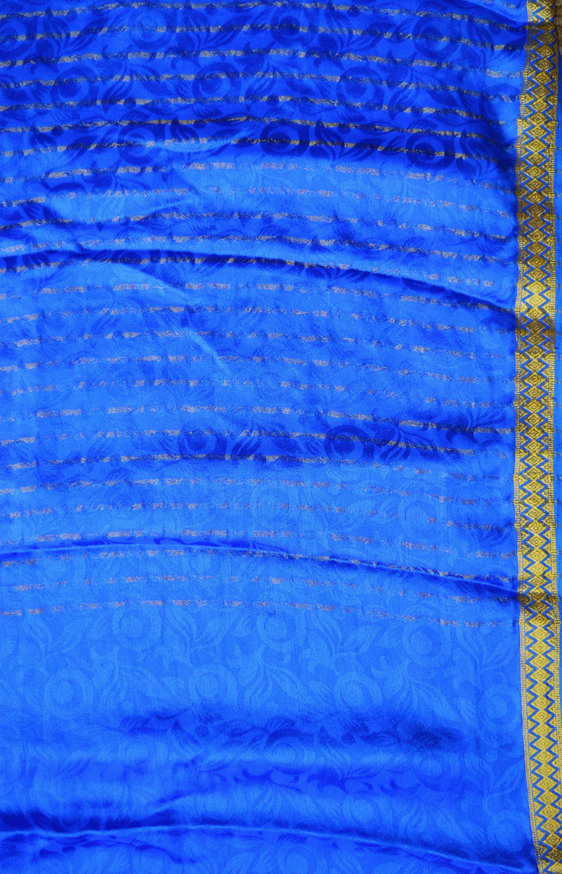 Lovely Blue & Gold Colour Kazmeer Silk Saree