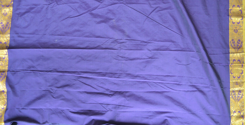 Stunning Dark Aubergine Purple Colour Silk Saree
