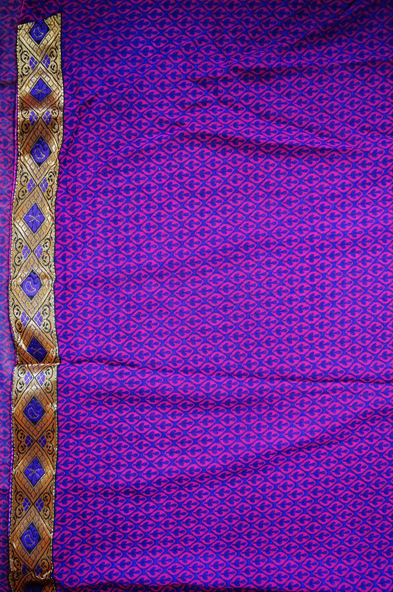 Purple & Pink  Colour Party Wear One Minute Saree