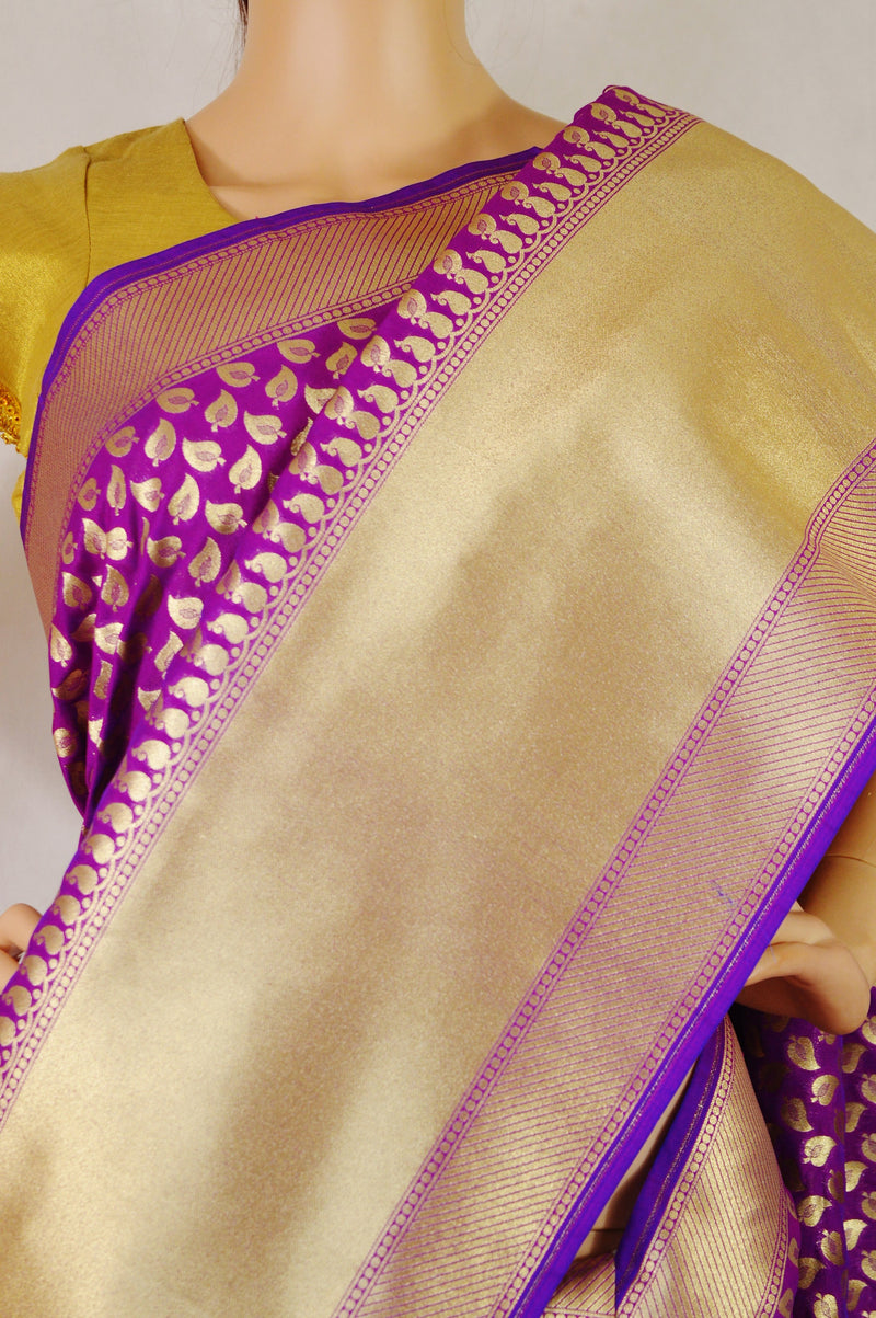 Light Weight Woven Banarasi Silk Saree in Violet