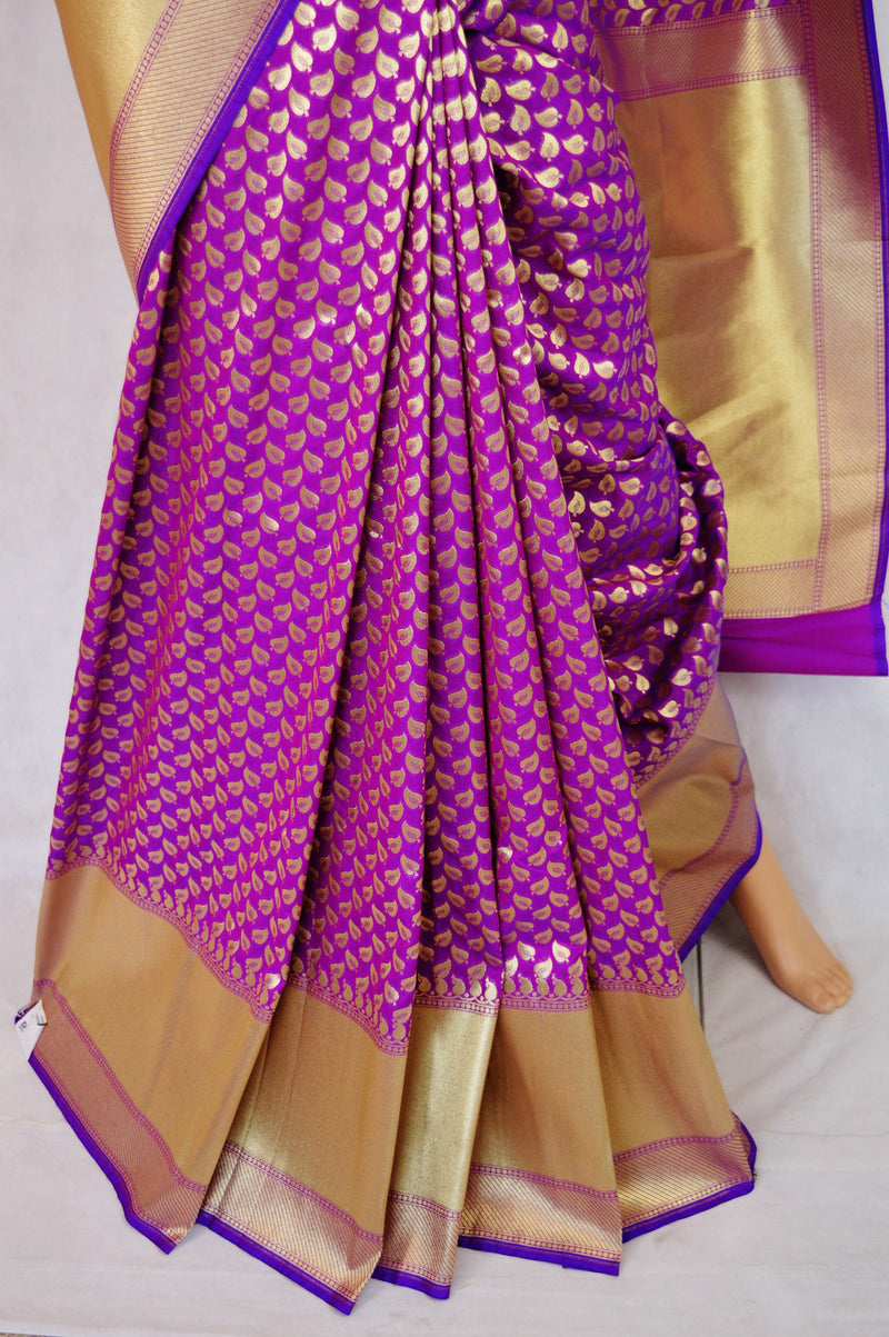 Light Weight Woven Banarasi Silk Saree in Violet