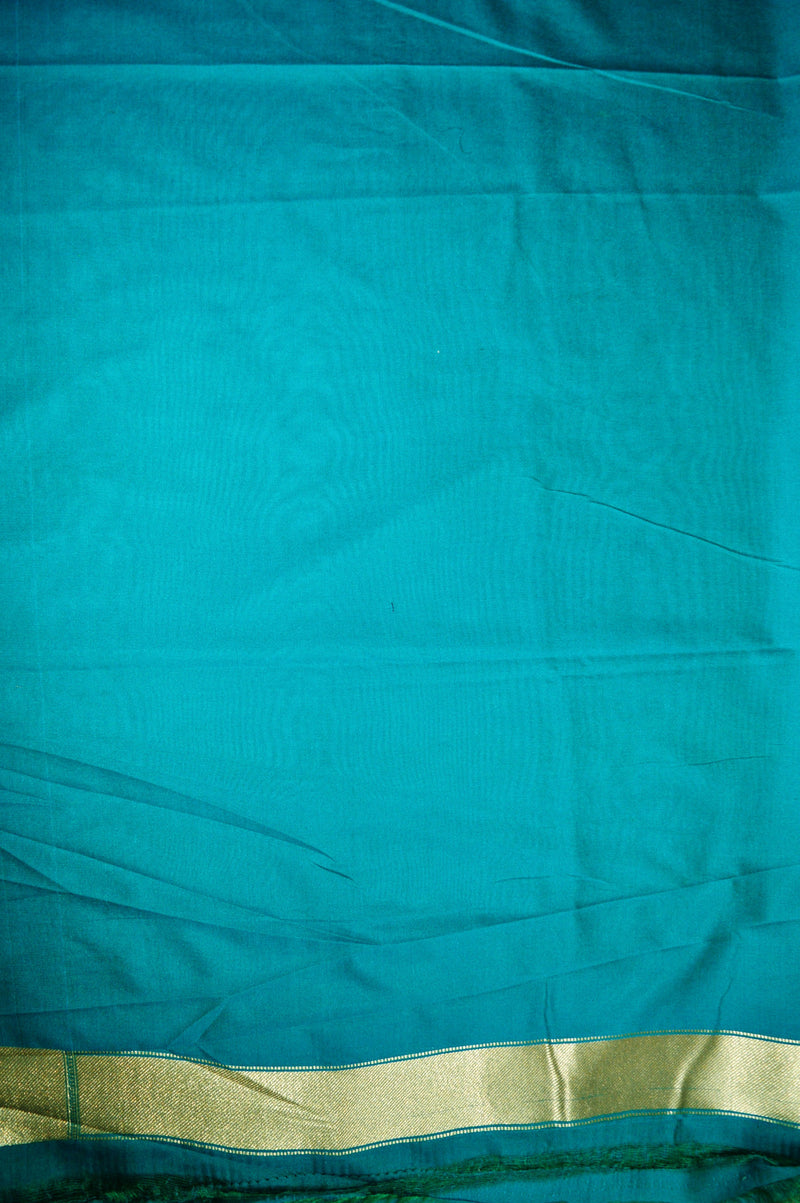 Light Weight Woven Banarasi Silk Saree in Turquoise