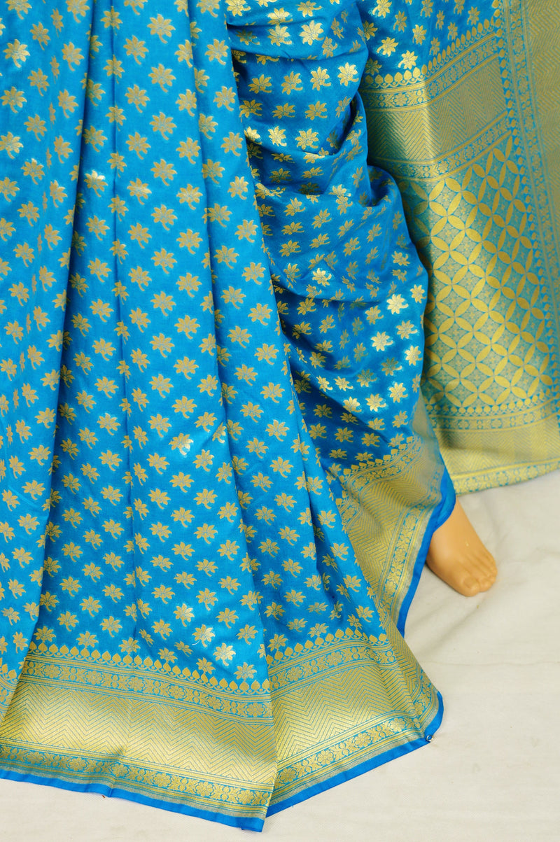 Light Weight Woven Banarasi Silk Saree in Teal