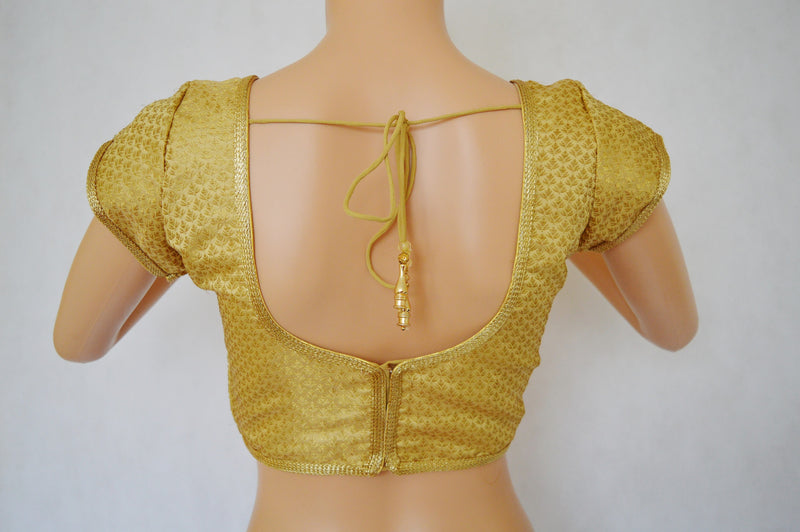 Designer Gold Brocade  Blouse One Size