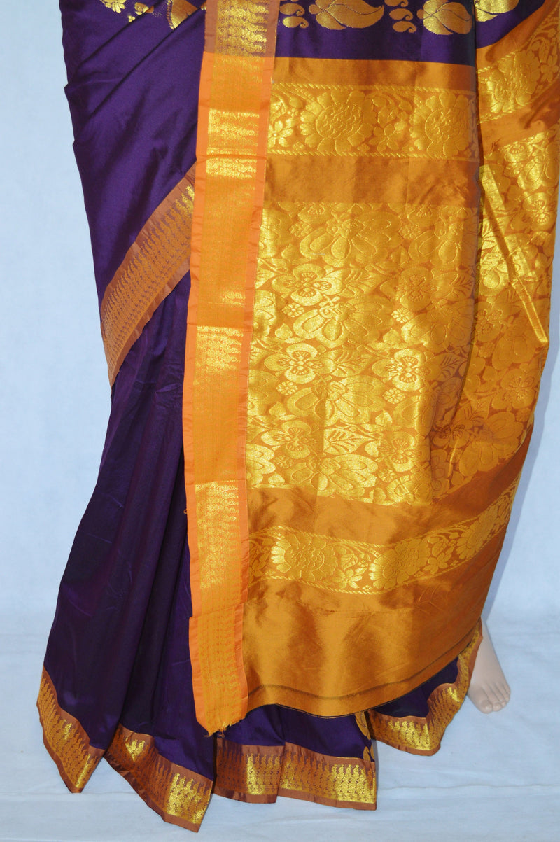Lovely Plum & Gold  Colour  Silk Saree