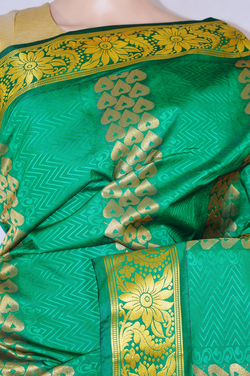 Green Colour Kanchipuram  Silk Saree