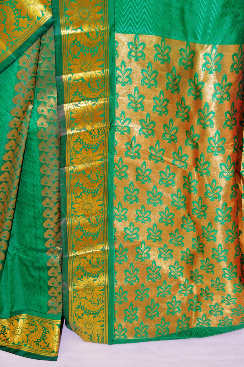 Green Colour Kanchipuram  Silk Saree
