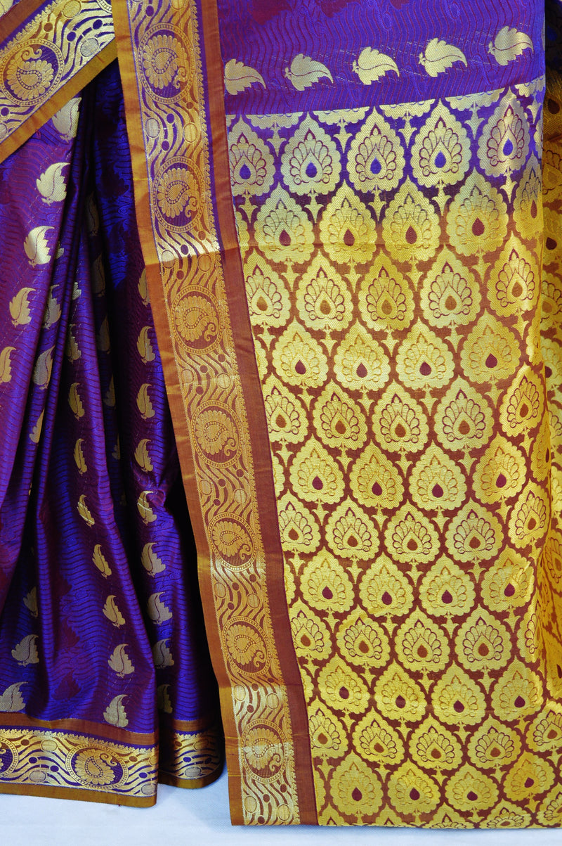 Maroon Shaded Purple Colour Kanchipuram Silk Saree