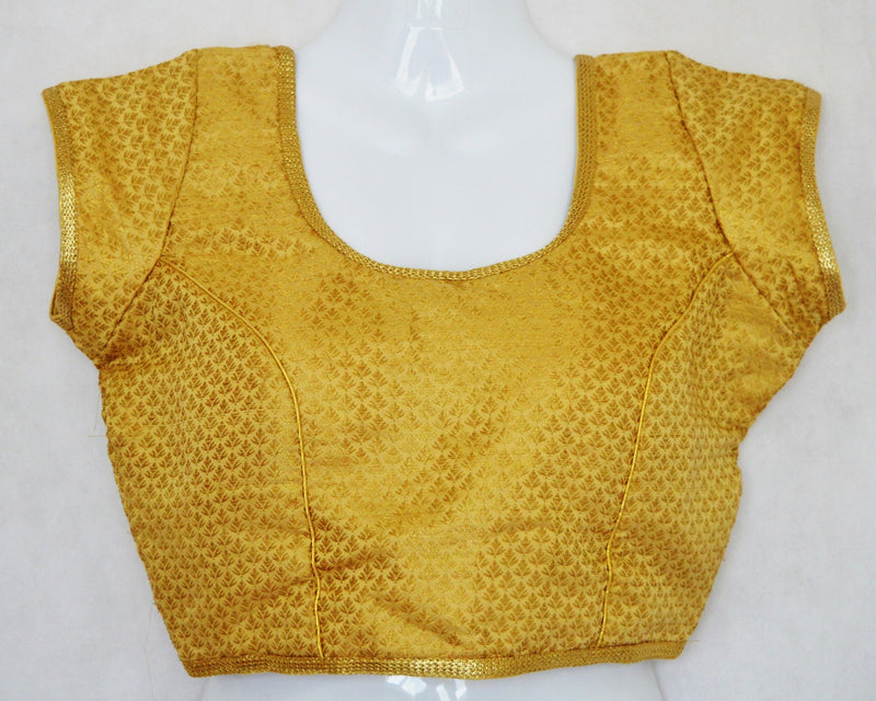 Designer Gold Brocade  Blouse One Size