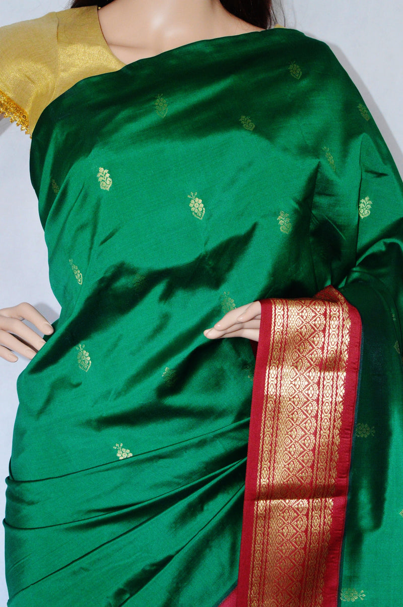 Green & Maroon Colour Art Silk Saree