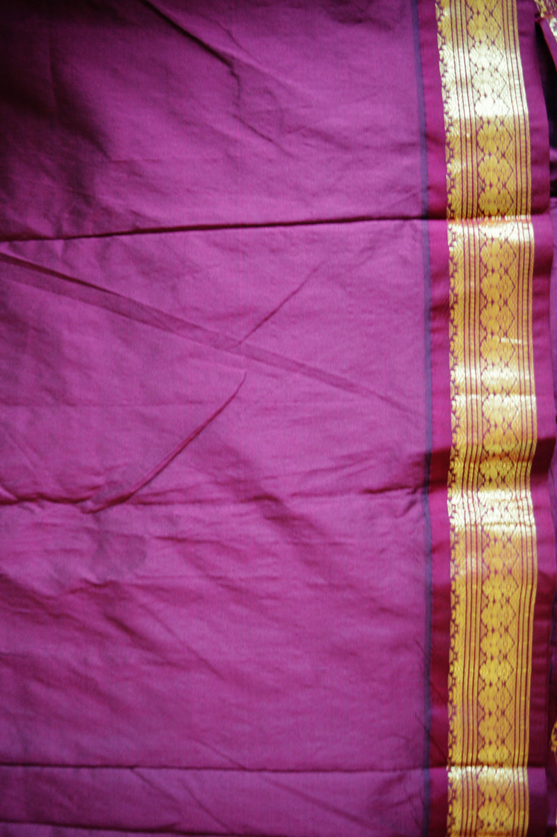 Gorgeous Indigo & Maroon Colour Silk Saree