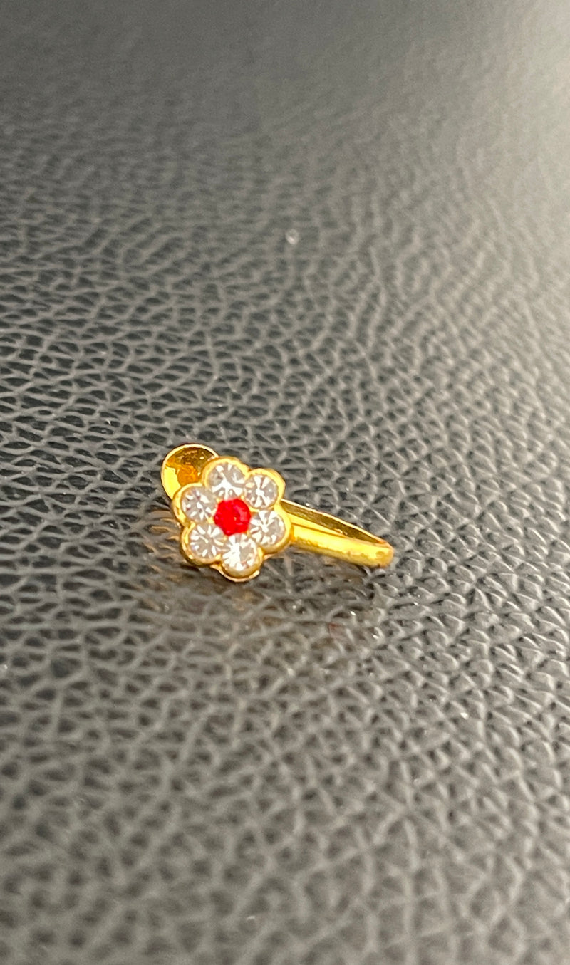 Small red & white fashion nose ring