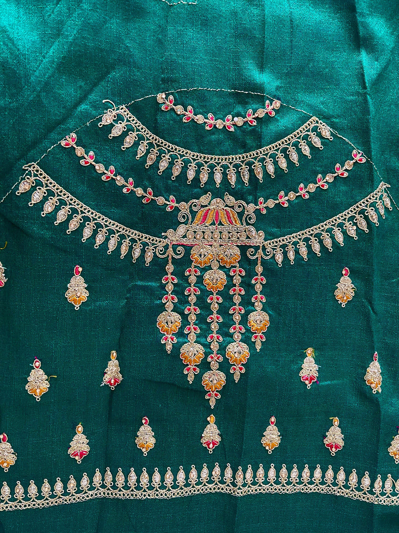 Rani Pink colour Silk Wedding Saree