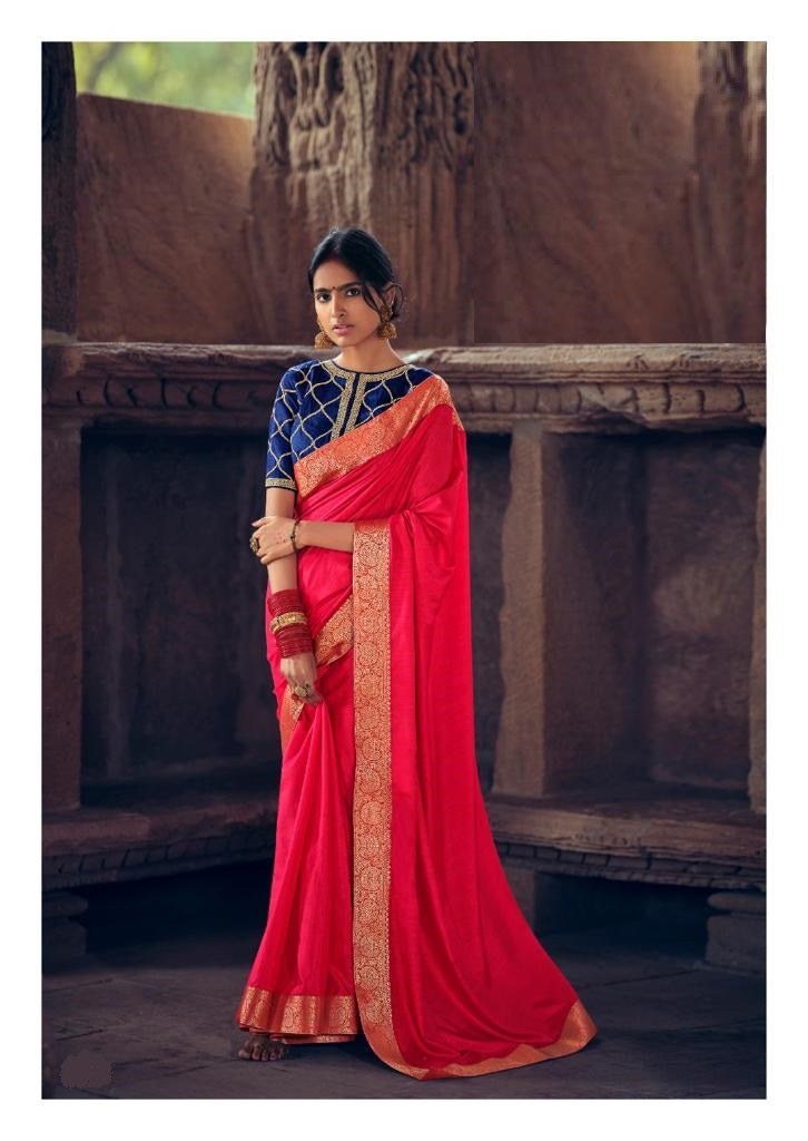 Red Colour Vichitra Silk Saree