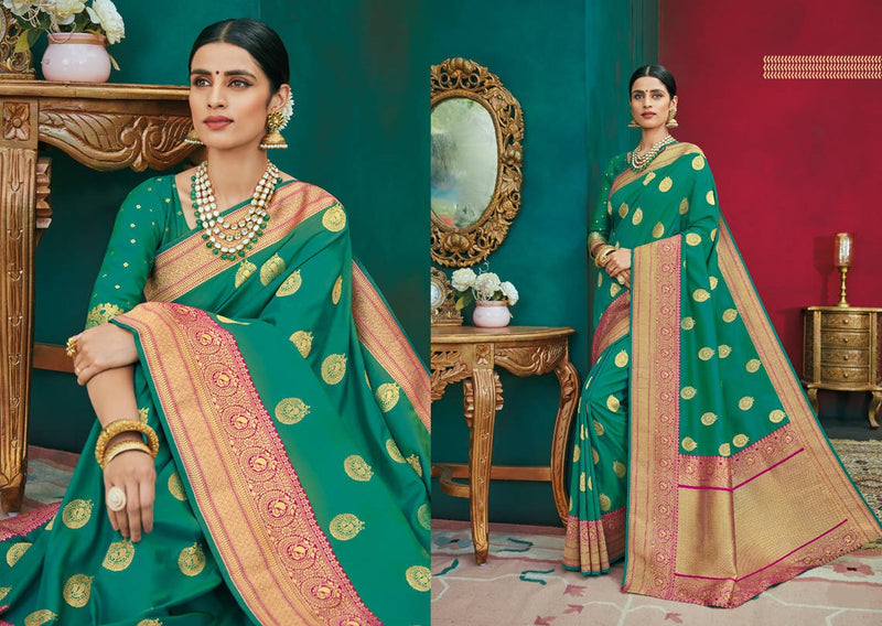 Green & Pink Handloom Kanchipuram Silk Saree