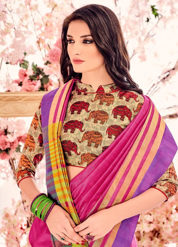 Banarasi Silk Saree With Two Blouses