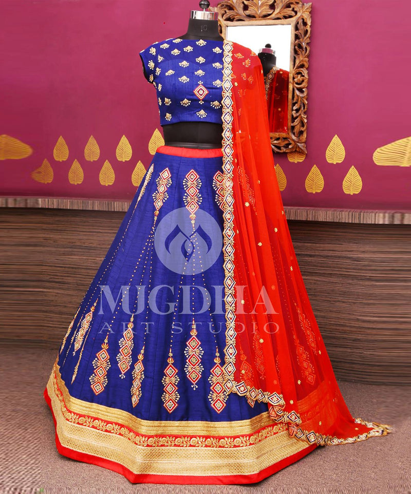 Silk Semi stitched Lehenga Choli